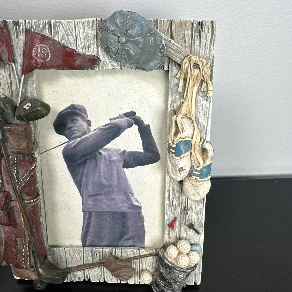 Golf Picture Frame 3D 4x6 Photo Frame Golf Bag Clubs Shoes Tees Decor